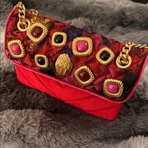 Kurt Geiger Red and Gold Clutch, new with tag